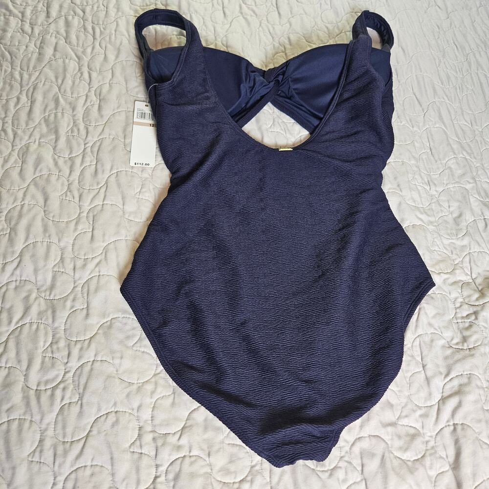 NWT Anne Cole Swimsuit Twist Front Textured One Piece Swimsuit Sz 12 - Picture 7 of 12